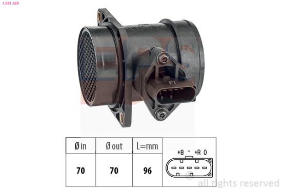 Obrázok Merač hmotnosti vzduchu EPS Made in Italy - OE Equivalent 1991439