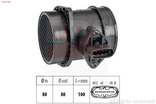 Obrázok Merač hmotnosti vzduchu EPS Made in Italy - OE Equivalent 1991492