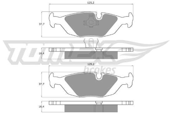 Obrázok Sada brzdových platničiek kotúčovej brzdy TOMEX Brakes  TX1130