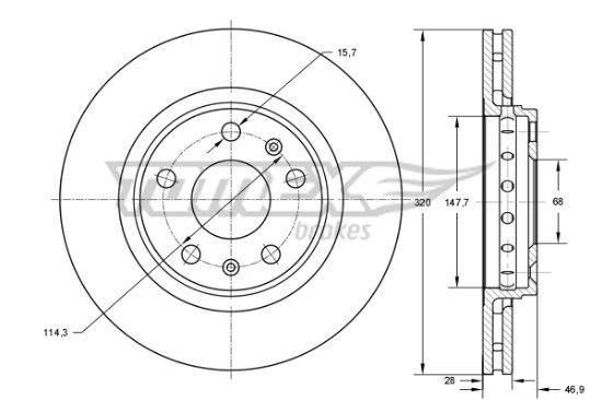 Obrázok Brzdový kotúč TOMEX Brakes  TX7353