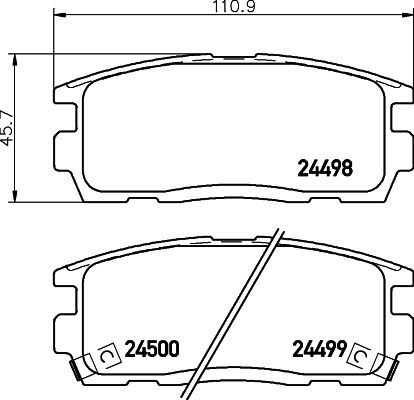 Obrázok Sada brzdových platničiek kotúčovej brzdy HELLA PAGID  8DB355012951