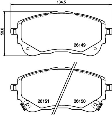 Obrázok Sada brzdových platničiek kotúčovej brzdy HELLA PAGID  8DB355040191