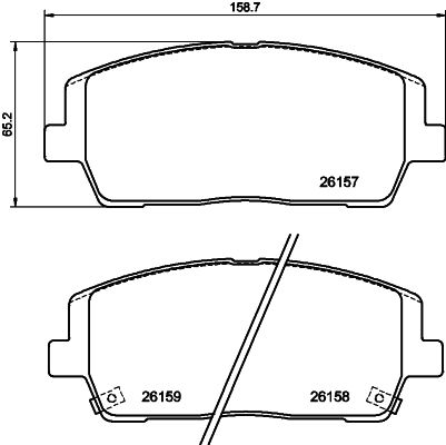 Obrázok Sada brzdových platničiek kotúčovej brzdy HELLA PAGID  8DB355040011