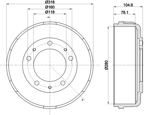 Obrázok Brzdový bubon HELLA PAGID  8DT355300451