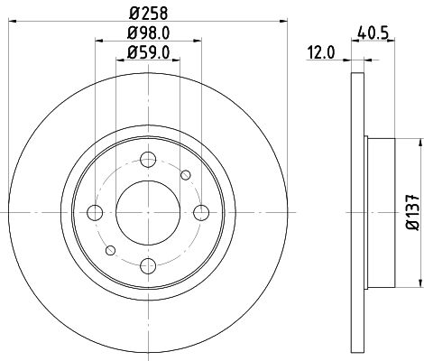 Obrázok Brzdový kotúč HELLA PAGID PRO 8DD355101621