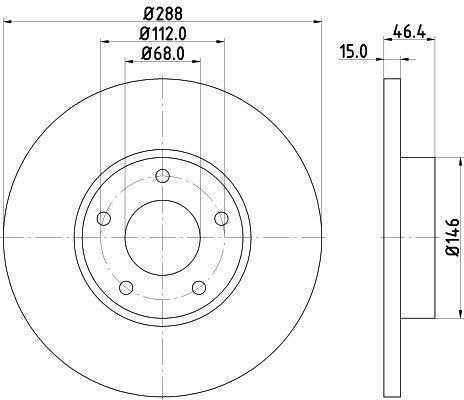 Obrázok Brzdový kotúč HELLA PAGID PRO 8DD355102781