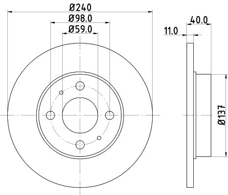 Obrázok Brzdový kotúč HELLA PAGID PRO 8DD355103151