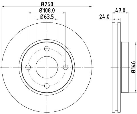 Obrázok Brzdový kotúč HELLA PAGID PRO 8DD355103371