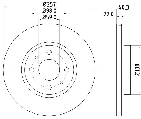 Obrázok Brzdový kotúč HELLA PAGID PRO 8DD355103971