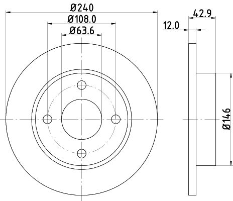 Obrázok Brzdový kotúč HELLA PAGID PRO 8DD355104631
