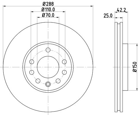 Obrázok Brzdový kotúč HELLA PAGID PRO 8DD355104681
