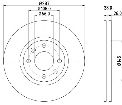 Obrázok Brzdový kotúč HELLA PAGID PRO 8DD355105051
