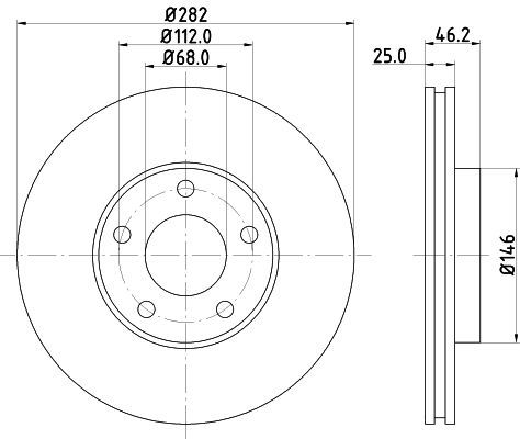Obrázok Brzdový kotúč HELLA PAGID PRO 8DD355105551