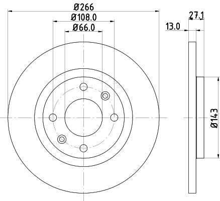 Obrázok Brzdový kotúč HELLA PAGID PRO 8DD355105751