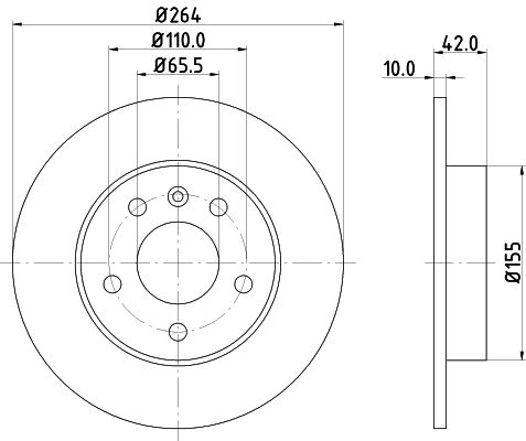 Obrázok Brzdový kotúč HELLA PAGID PRO 8DD355106111