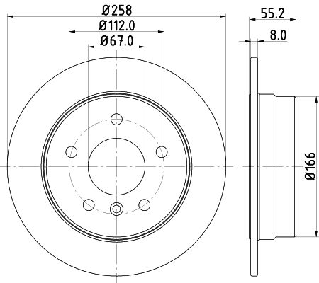 Obrázok Brzdový kotúč HELLA PAGID PRO 8DD355106951