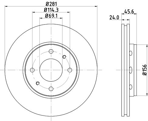 Obrázok Brzdový kotúč HELLA PAGID PRO 8DD355107031