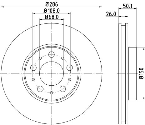 Obrázok Brzdový kotúč HELLA PAGID PRO 8DD355107051
