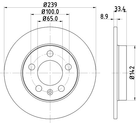 Obrázok Brzdový kotúč HELLA PAGID PRO 8DD355107461