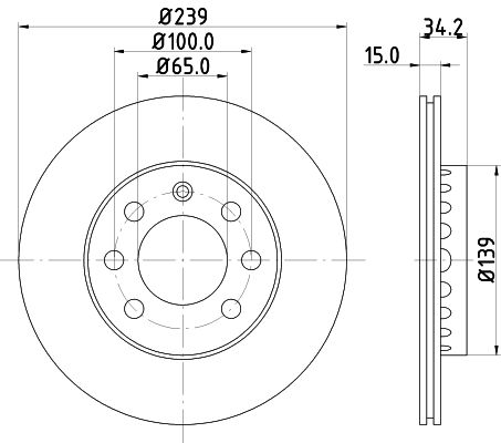 Obrázok Brzdový kotúč HELLA PAGID PRO 8DD355107581