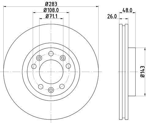 Obrázok Brzdový kotúč HELLA PAGID PRO 8DD355108411