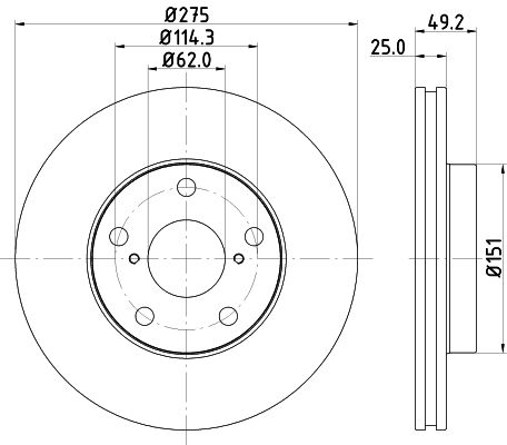 Obrázok Brzdový kotúč HELLA PAGID PRO 8DD355118691
