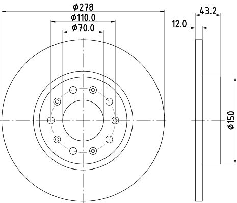 Obrázok Brzdový kotúč HELLA PAGID PRO 8DD355116671