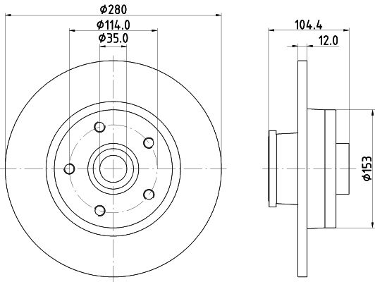 Obrázok Brzdový kotúč HELLA PAGID PRO 8DD355125281
