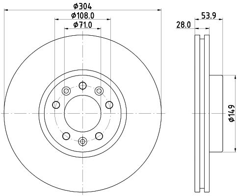 Obrázok Brzdový kotúč HELLA PAGID PRO 8DD355125411