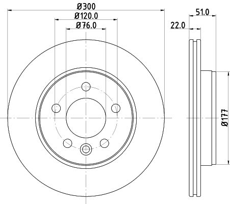 Obrázok Brzdový kotúč HELLA PAGID PRO 8DD355125571