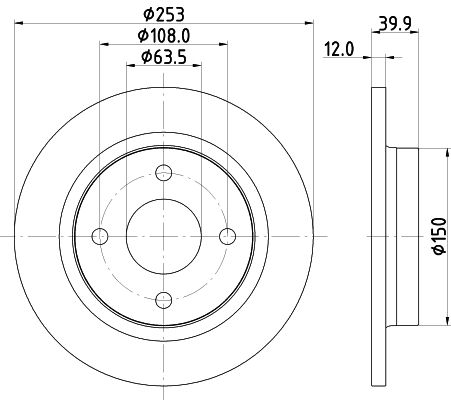 Obrázok Brzdový kotúč HELLA PAGID PRO 8DD355126611