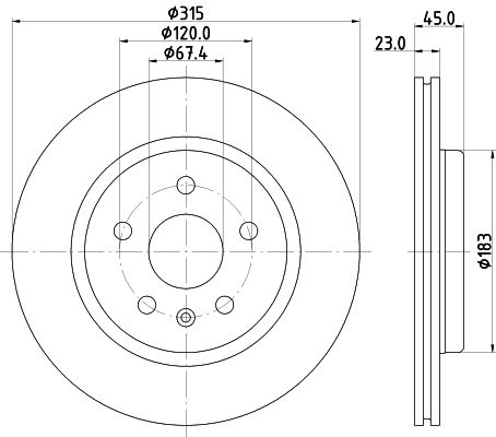 Obrázok Brzdový kotúč HELLA PAGID PRO 8DD355132751