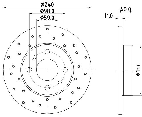 Obrázok Brzdový kotúč HELLA PAGID PRO 8DD355134891