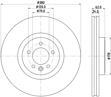 Obrázok Brzdový kotúč HELLA PAGID PRO HC 8DD355132951