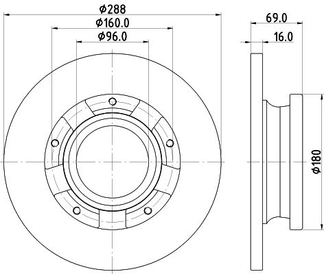 Obrázok Brzdový kotúč HELLA PAGID PRO 8DD355133071