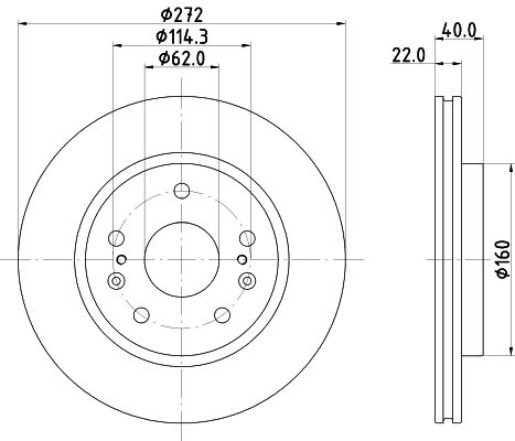 Obrázok Brzdový kotúč HELLA PAGID PRO 8DD355134651