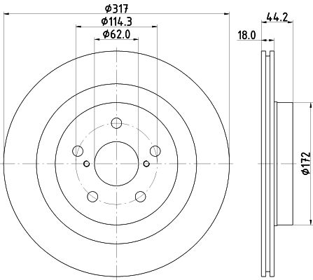 Obrázok Brzdový kotúč HELLA PAGID PRO 8DD355134961