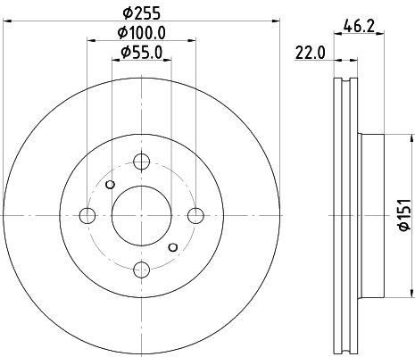 Obrázok Brzdový kotúč HELLA PAGID PRO 8DD355134981