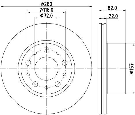 Obrázok Brzdový kotúč HELLA PAGID PRO 8DD355134991