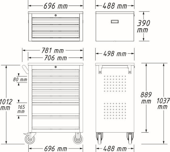 Obrázok Dielenský vozík HAZET Tool trolley Assistent 178 N-7 with 204 tools 178N7204