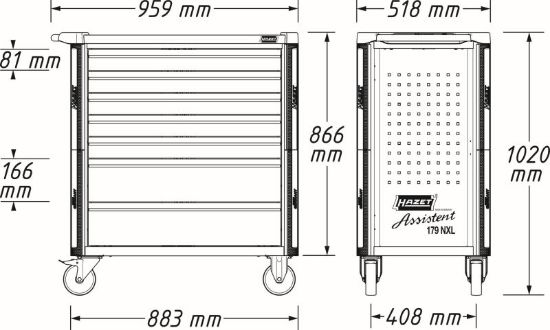 Obrázok Dielenský vozík HAZET Tool trolley Assistent 179NXL8VW243