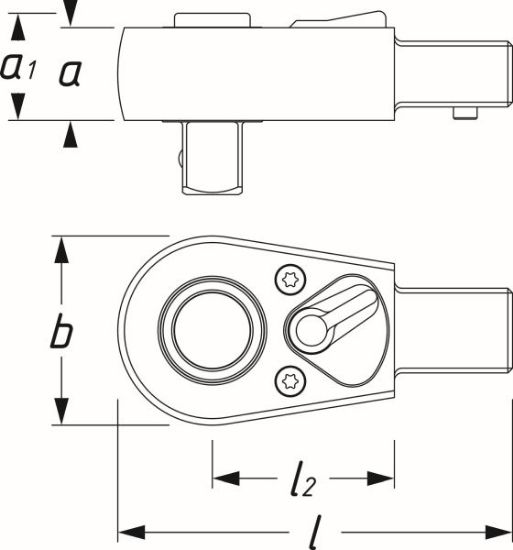 Obrázok Zástrčná prepínateľná hlava račne, momentový kľúč HAZET Insert reversible ratchet 64031S