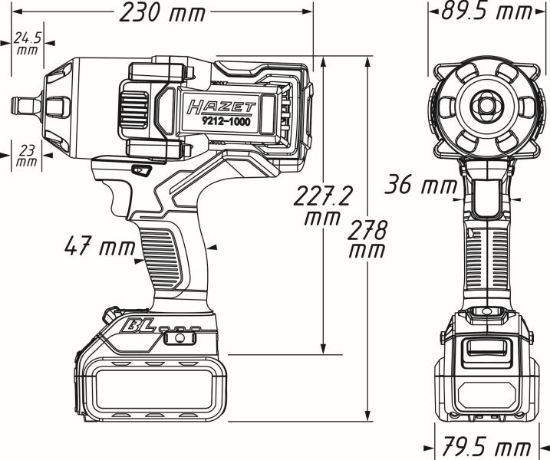 Obrázok Rázový uťahovák (akumulátor) HAZET Cordless impact wrench 921210004
