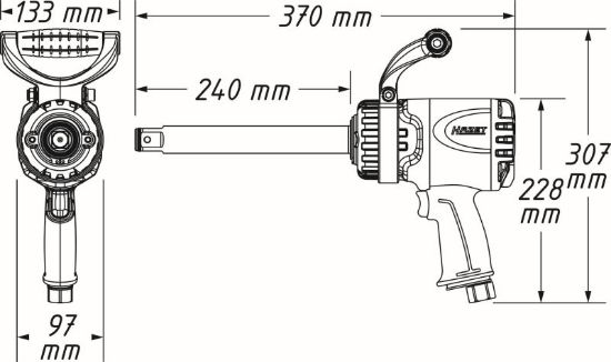 Obrázok Rázový uťahovák (stlačený vzduch) HAZET Twin Turbo impact wrench 9014LGTT