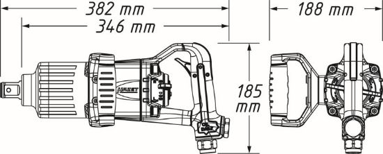 Obrázok Rázový uťahovák (stlačený vzduch) HAZET Impact wrench 9014PS1