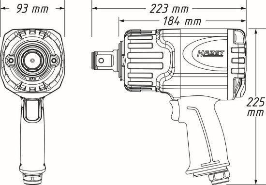 Obrázok Rázový uťahovák (stlačený vzduch) HAZET Twin Turbo impact wrench 9014TT