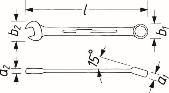 Obrázok Očko-/vidlicový kľúč HAZET Combination wrench 600NA1516