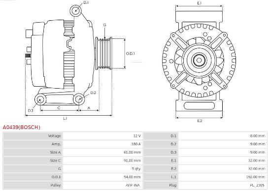 Obrázok Alternátor AS-PL Brand new | Bosch | Alternators A0439BOSCH