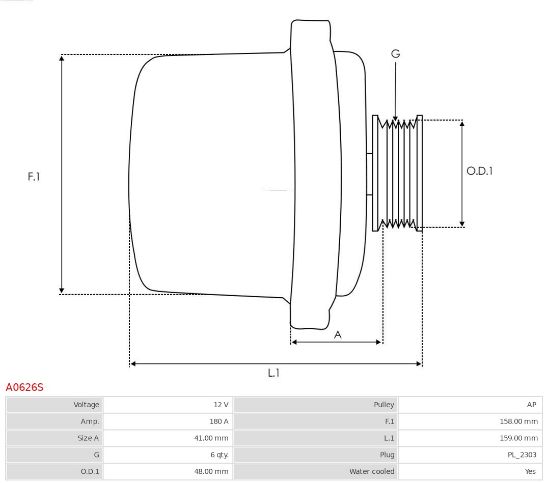 Obrázok Alternátor AS-PL Brand new |  | Alternators | 01220AA090 A0626S