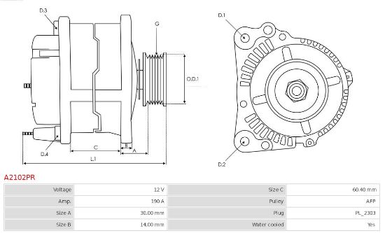 Obrázok Alternátor AS-PL Remanufactured |  | Alternators A2102PR